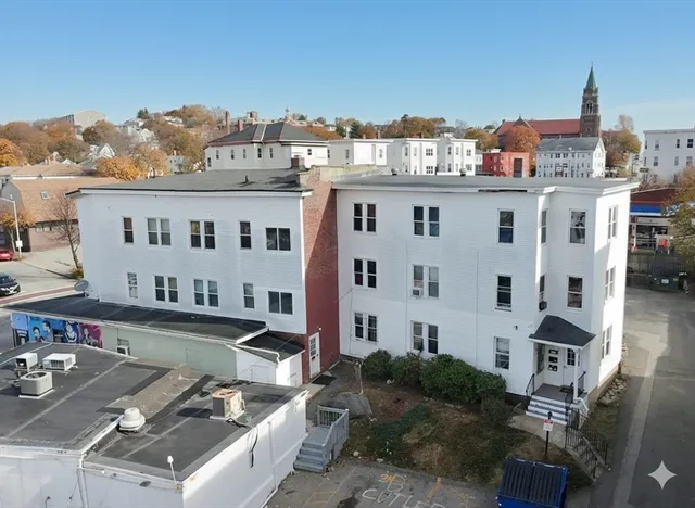 a view of a city that has tall buildings
