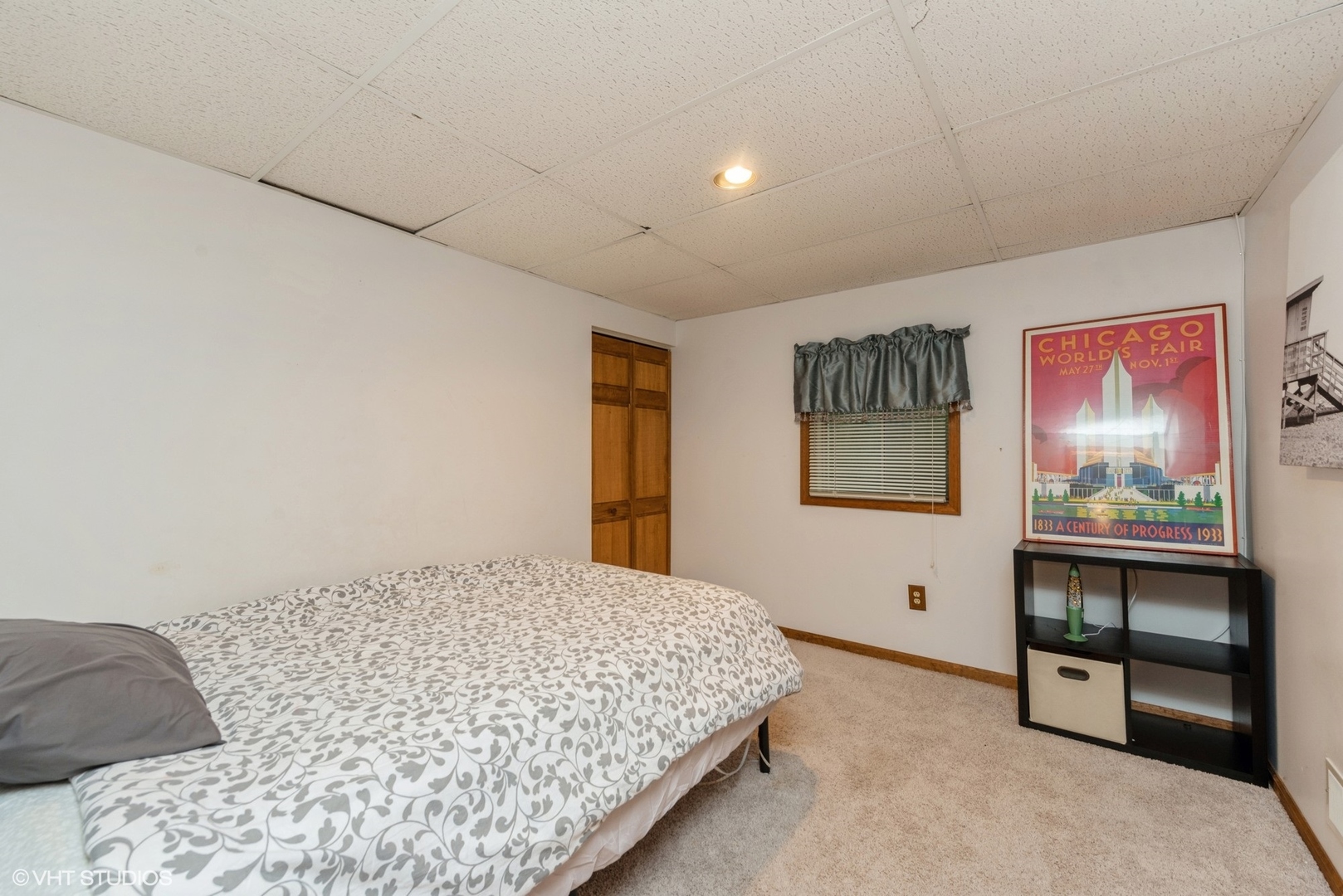 267 Foxmoor Road Fox River Grove, IL 60021 - Photo 15 of 22 a bedroom with a bed and a flat screen tv