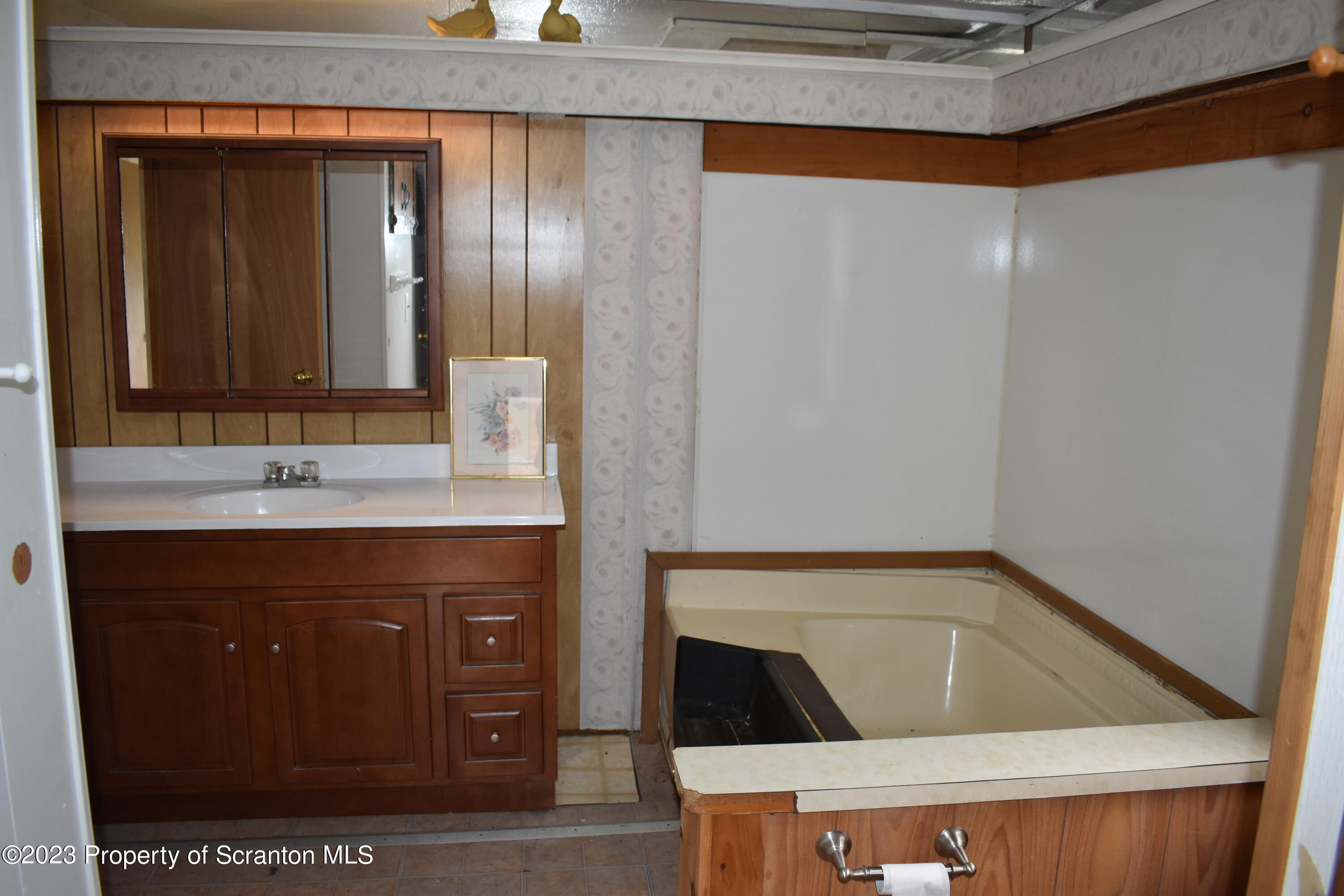 1258 Jennings Road Springville, PA 18844 - Photo 17 of 32 a bathroom with a sink and a mirror
