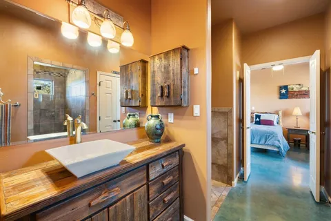 a bathroom with a shower