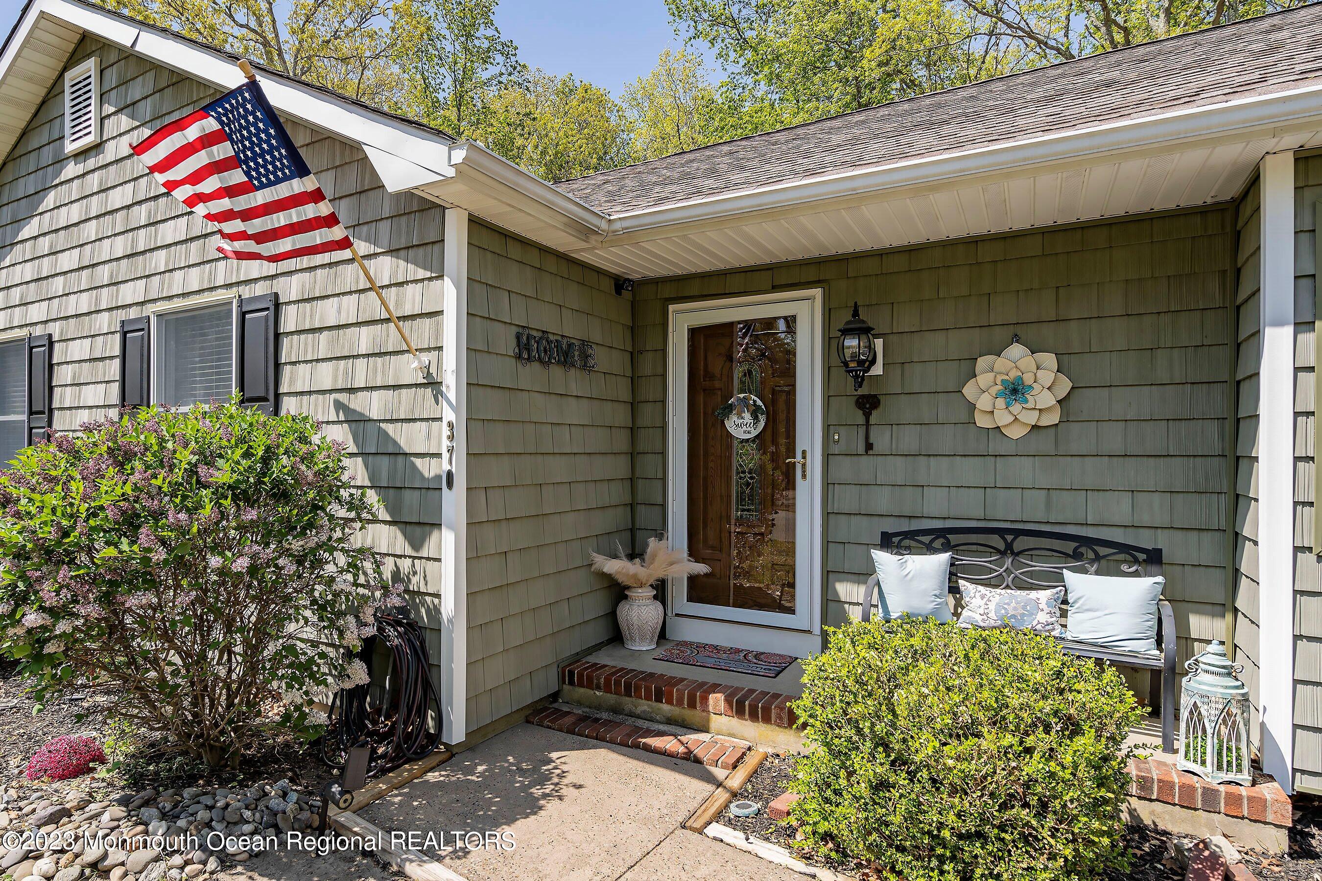 a front view of a house with entryway