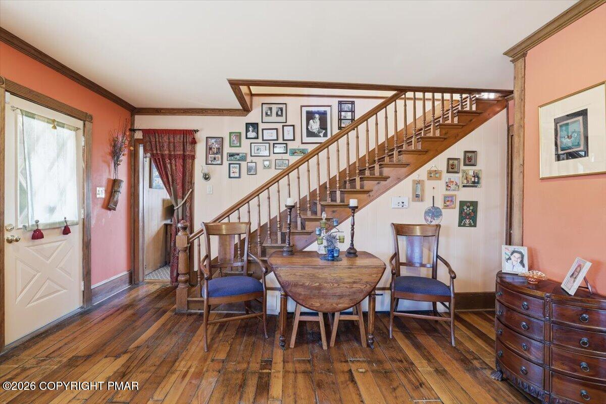 2487 Mountain Road Stroudsburg, PA 18360 - Photo 10 of 61 a view of entryway and dining room and wooden floor