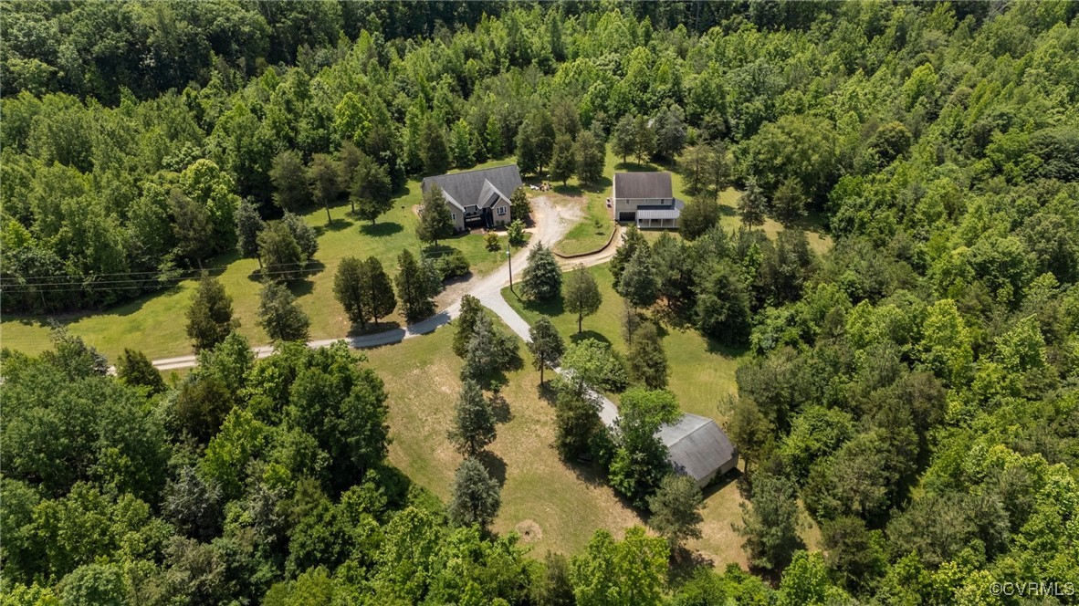 4060 Foxrun Road Powhatan, VA 23139 - Photo 48 of 50 an aerial view of residential house with outdoor space and trees all around