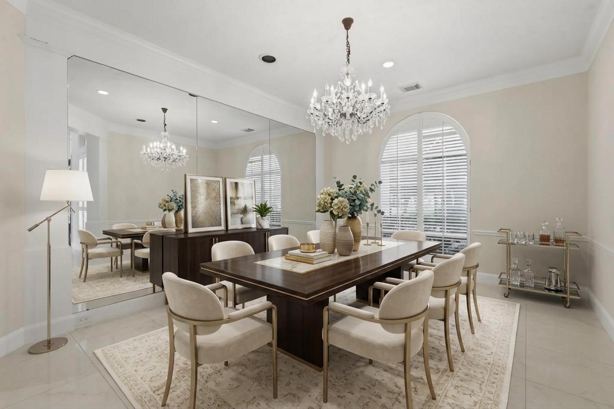 3315 Riviera Drive Sugar Land, TX 77479 - Photo 15 of 42 a view of a dining room with furniture and chandelier