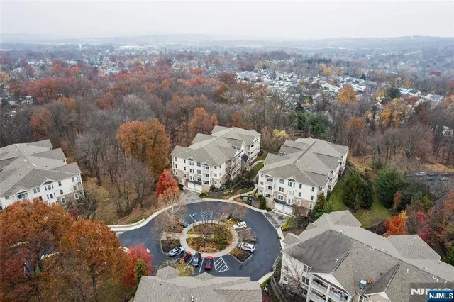 an aerial view of a livingroom with furniture