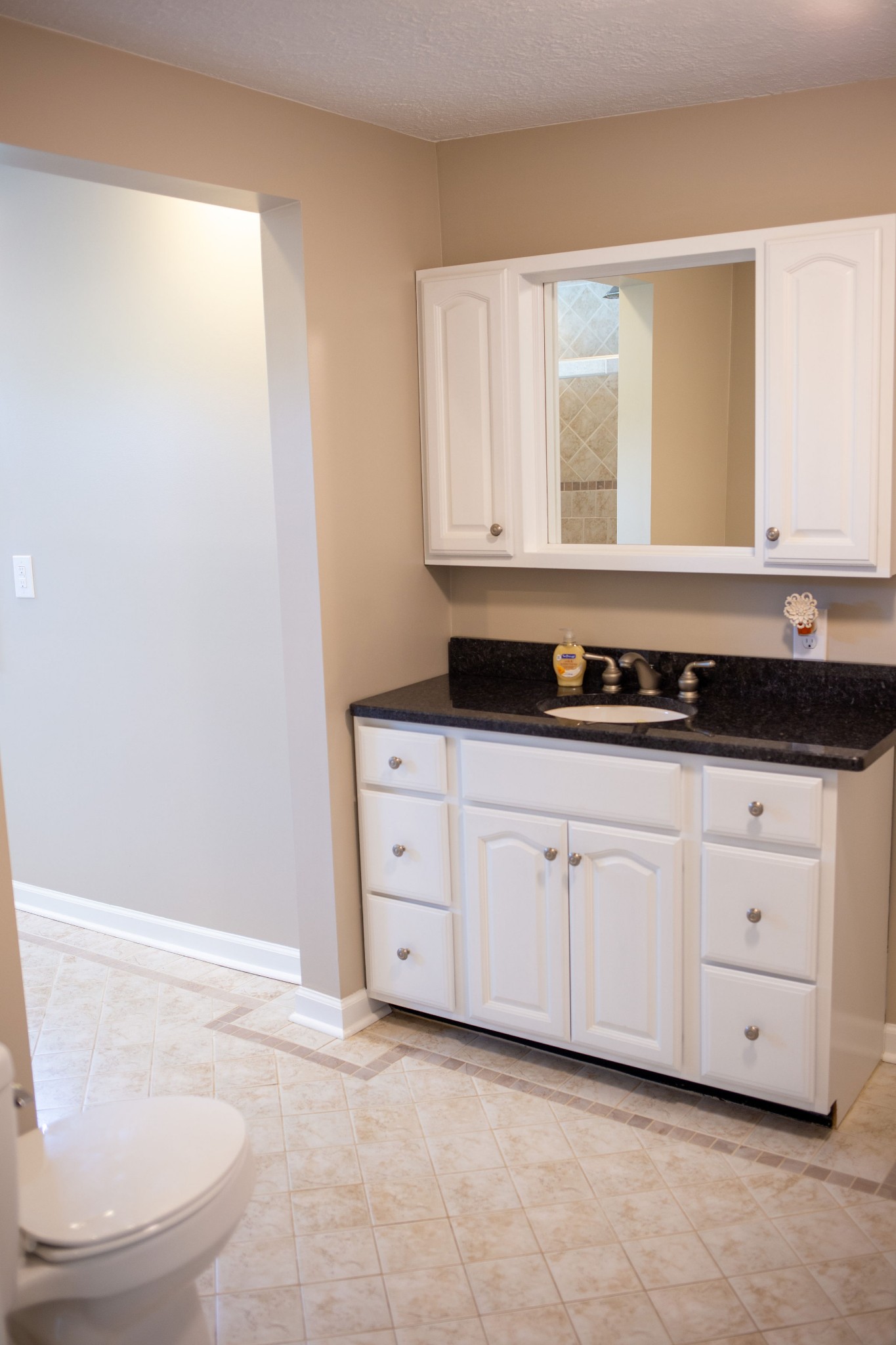 125 Corinth Road Portland, TN 37148 - Photo 27 of 30 a bathroom with a granite countertop sink and a vanity