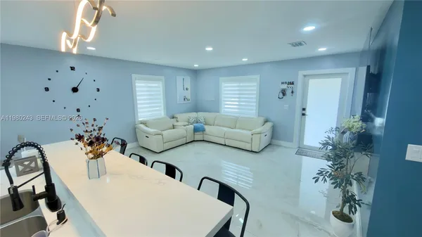 a living room with furniture