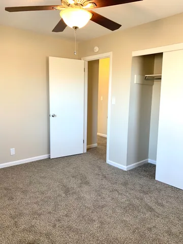 a view of street with large trees