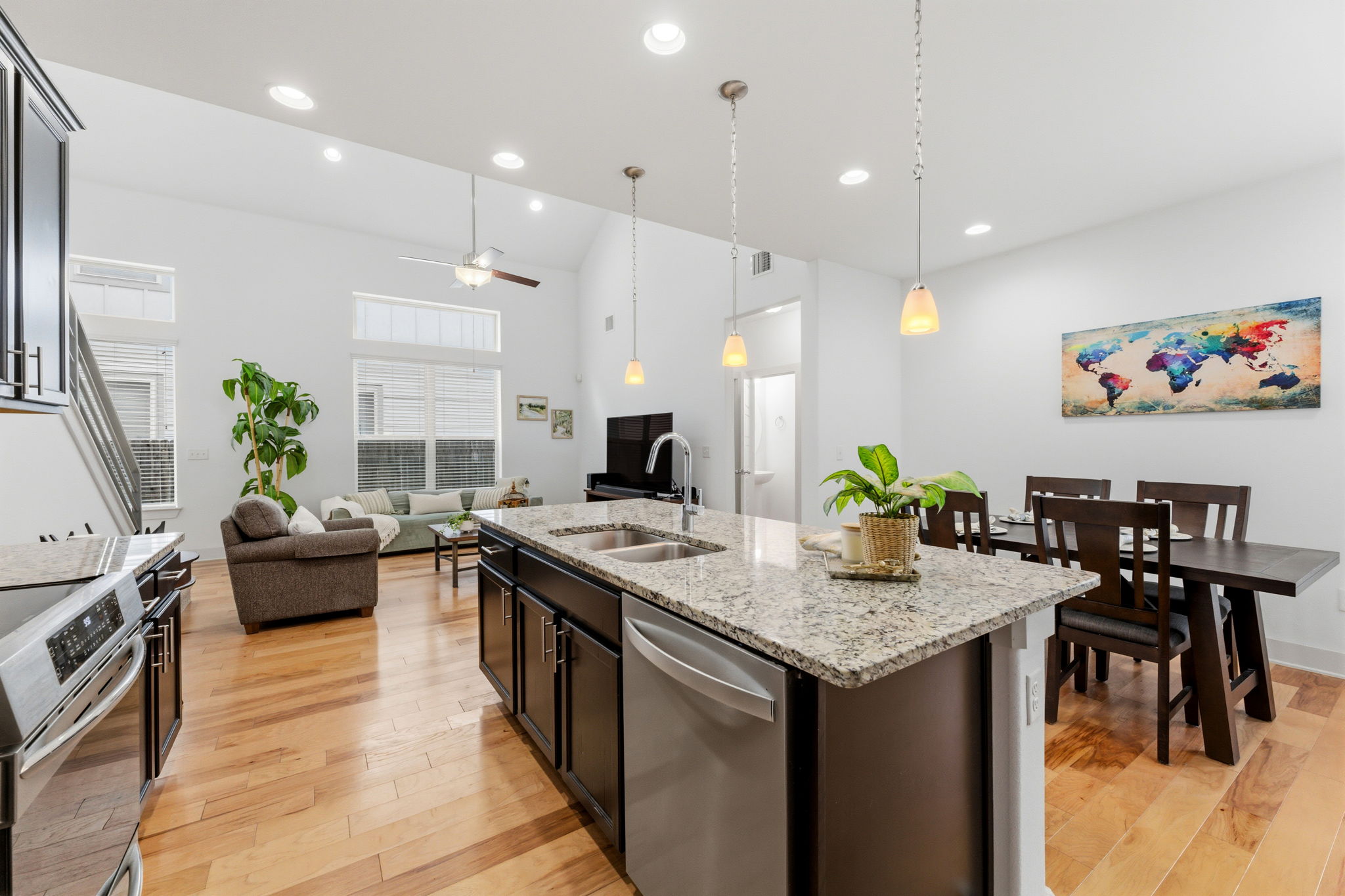1007 Totis Road Austin, TX 78748 - Photo 12 of 37 a kitchen with a stove and a view of living room