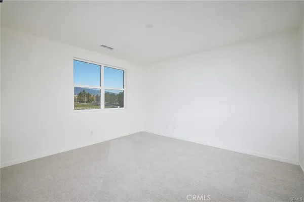 an empty room with a workbench