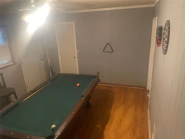 an empty room with a door