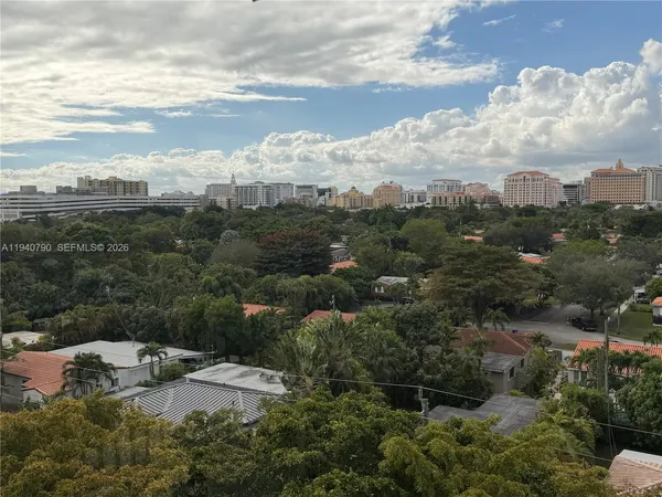 a view of roof deck with city view