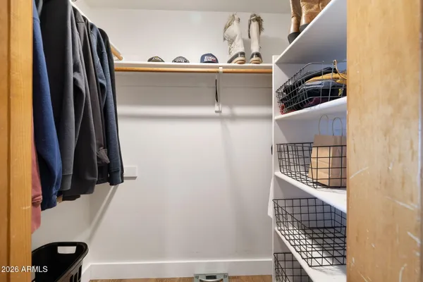 a close view of closet