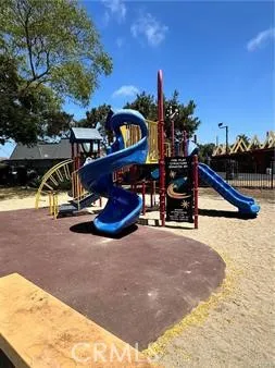 a view of a park with slide
