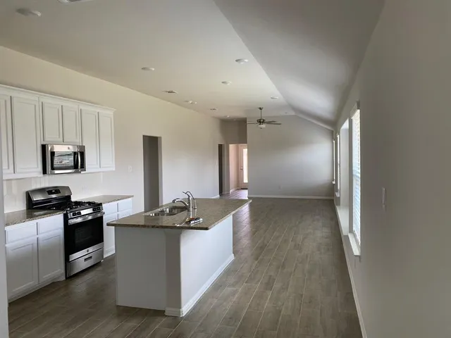 an empty room with closet