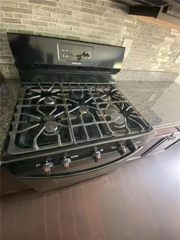 a close up of a stove