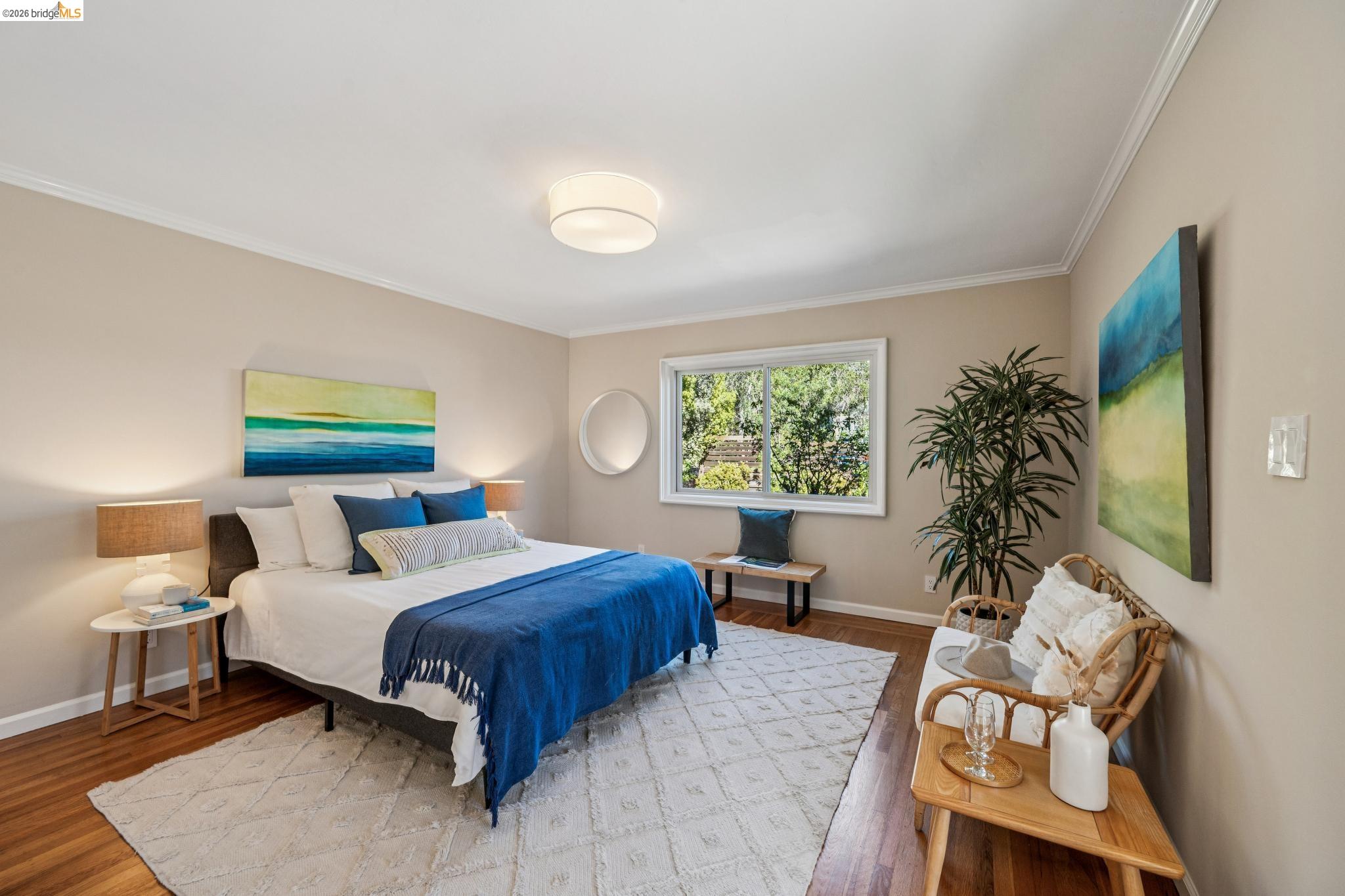 290 Colgate Avenue Kensington, CA 94708 - Photo 31 of 52 Bedroom featuring wood finished floors and crown molding