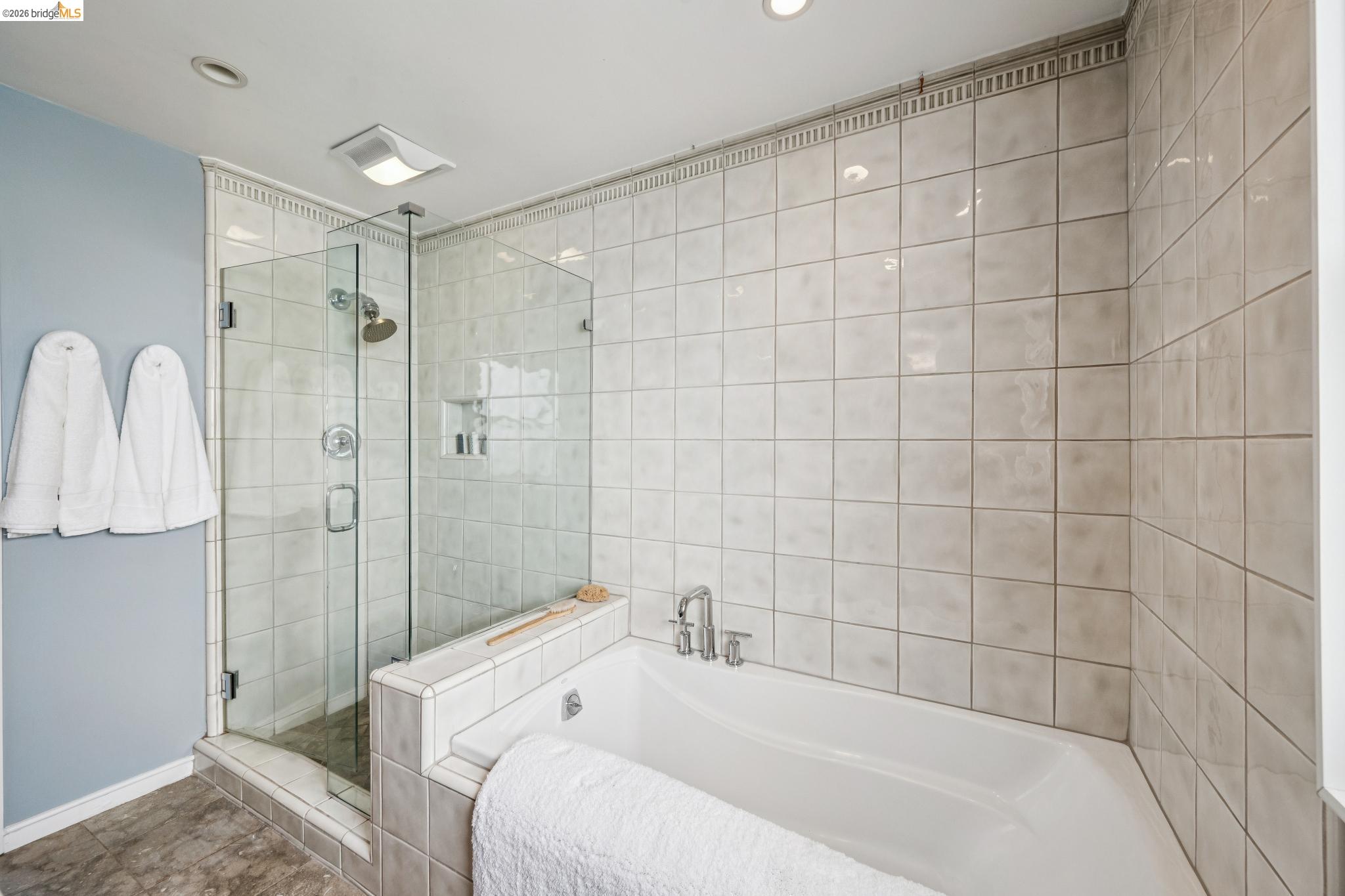 290 Colgate Avenue Kensington, CA 94708 - Photo 36 of 52 Bathroom with a garden tub and a stall shower