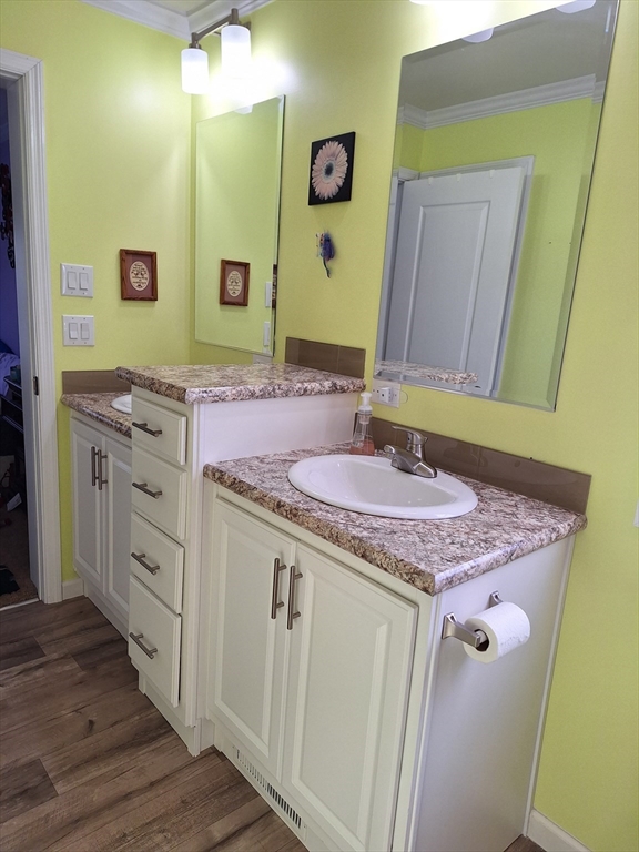 30 Topaz Terrace Gardner, MA 01440 - Photo 14 of 20 a bathroom with a granite countertop sink and a mirror