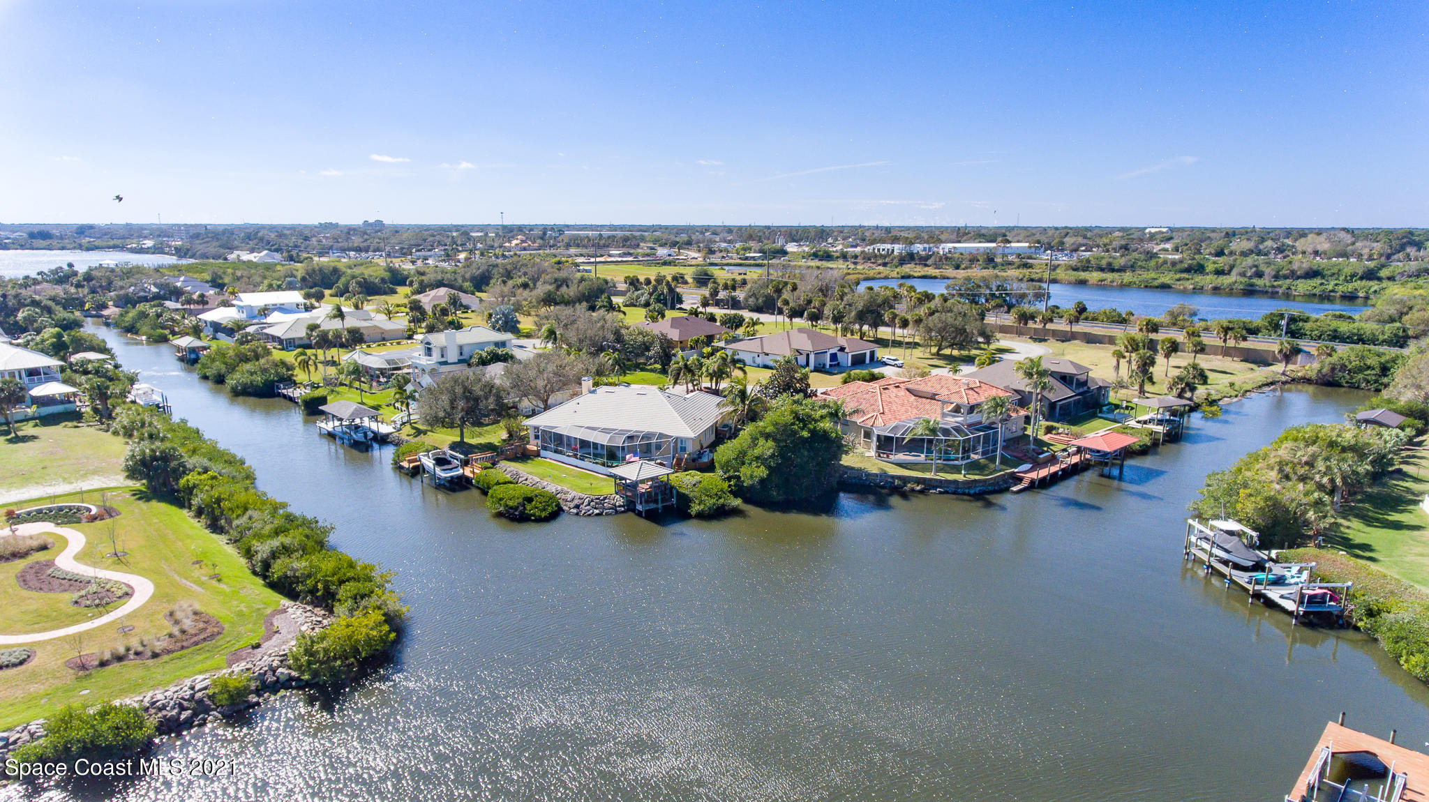 520 Bosun Court Rockledge, FL 32955 - Photo 16 of 20 an aerial view of a houses with an outdoor space and seating