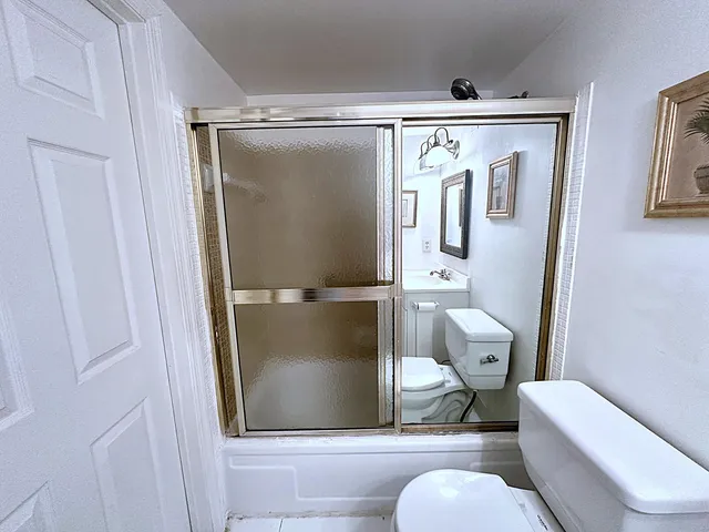 a bathroom with a shower