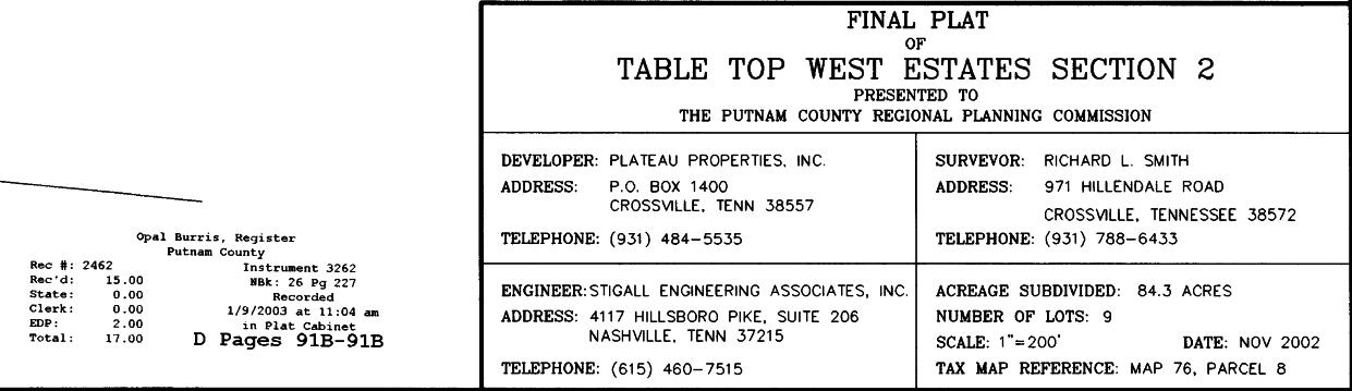 115 High Flats Road Monterey, TN 38574 - Photo 20 of 20 Enlarged recording info from plat