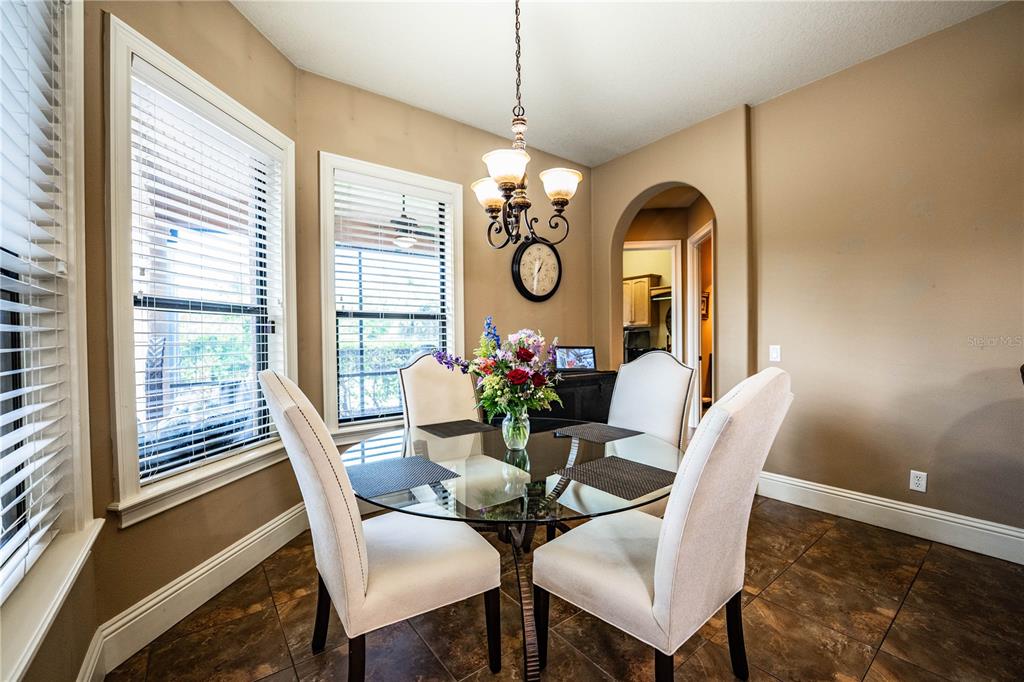 6739 Eagle Ridge Boulevard Lakeland, FL 33813 - Photo 24 of 54 a dining room with furniture a potted plant and windows