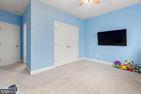 a view of a lake with a big yard