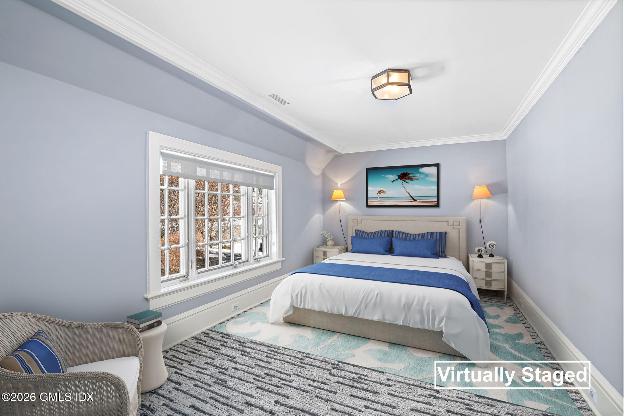 164 Round Hill Road Greenwich, CT 06831 - Photo 57 of 67 a bedroom with a bed and a window