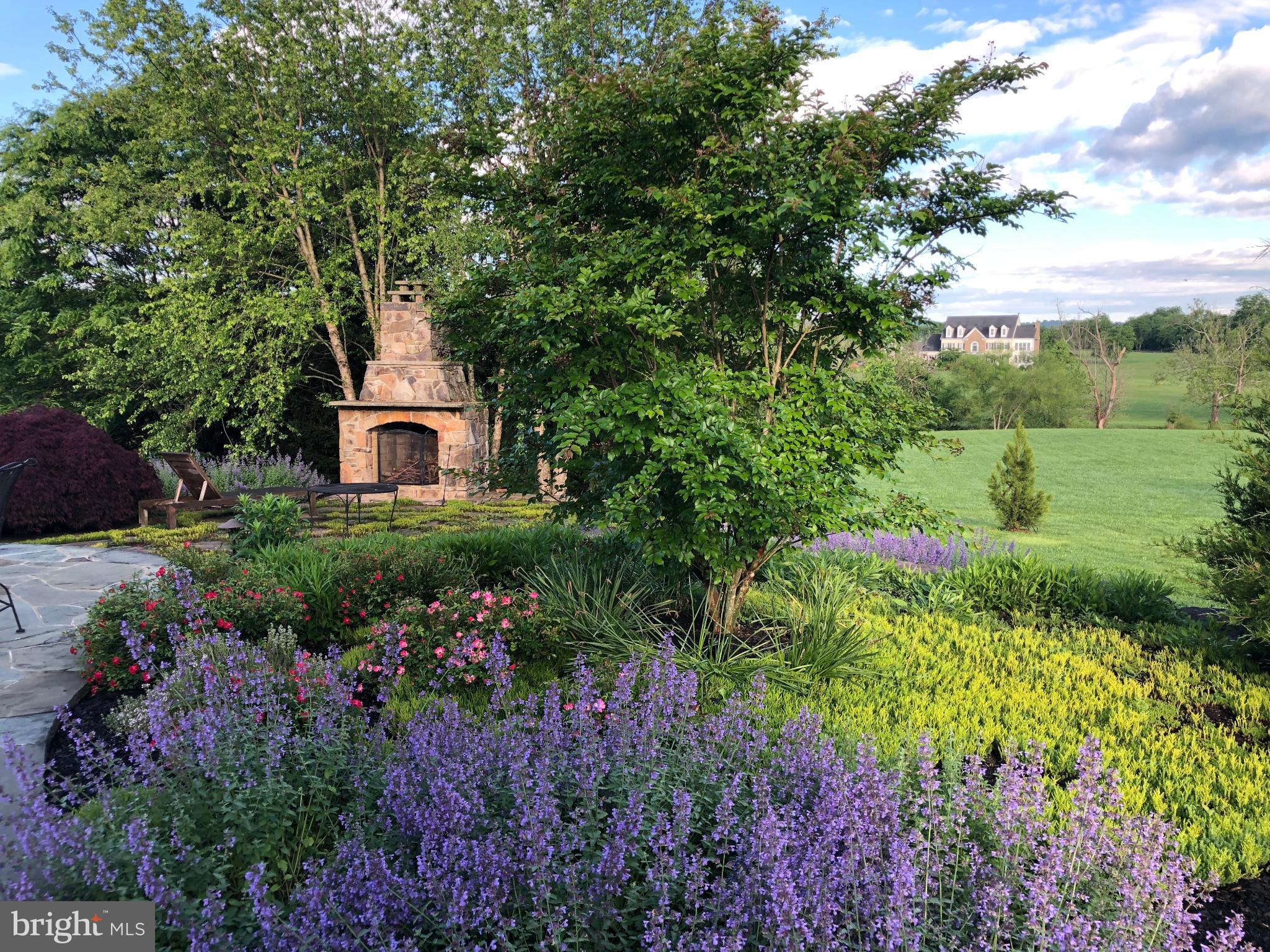 15371 Limestone School Road Leesburg, VA 20176 - Photo 12 of 54 Lush garden blooms with a charming fireplace.