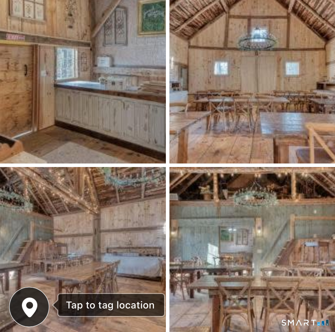 59 Hidden Lake Road Haddam, CT 06441 - Photo 35 of 40 The dining area of the barn with loft, cathedral ceiling, chandeliers & event space that serves up to 50 people !