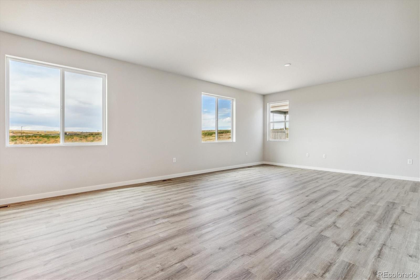 4255 Gozzer Ranch Drive Elizabeth, CO 80107 - Photo 4 of 21 an empty room with wooden floor and windows