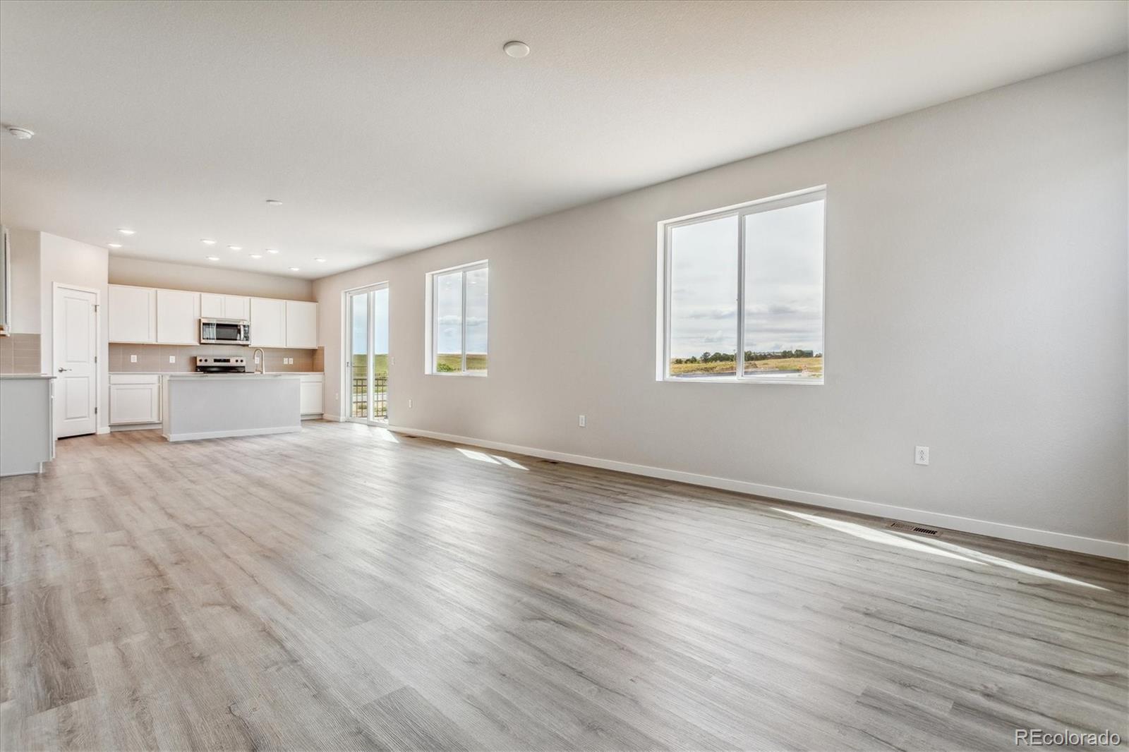 4255 Gozzer Ranch Drive Elizabeth, CO 80107 - Photo 5 of 21 an empty room with wooden floor and windows
