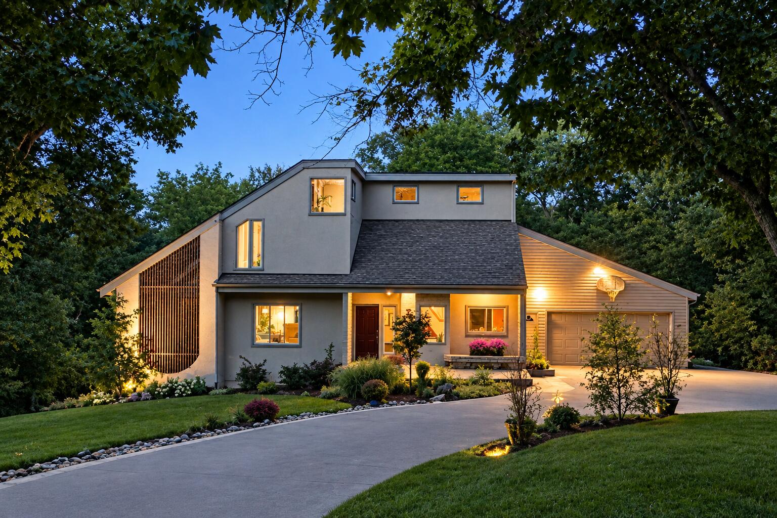 Twilight Glow at a Modern Home