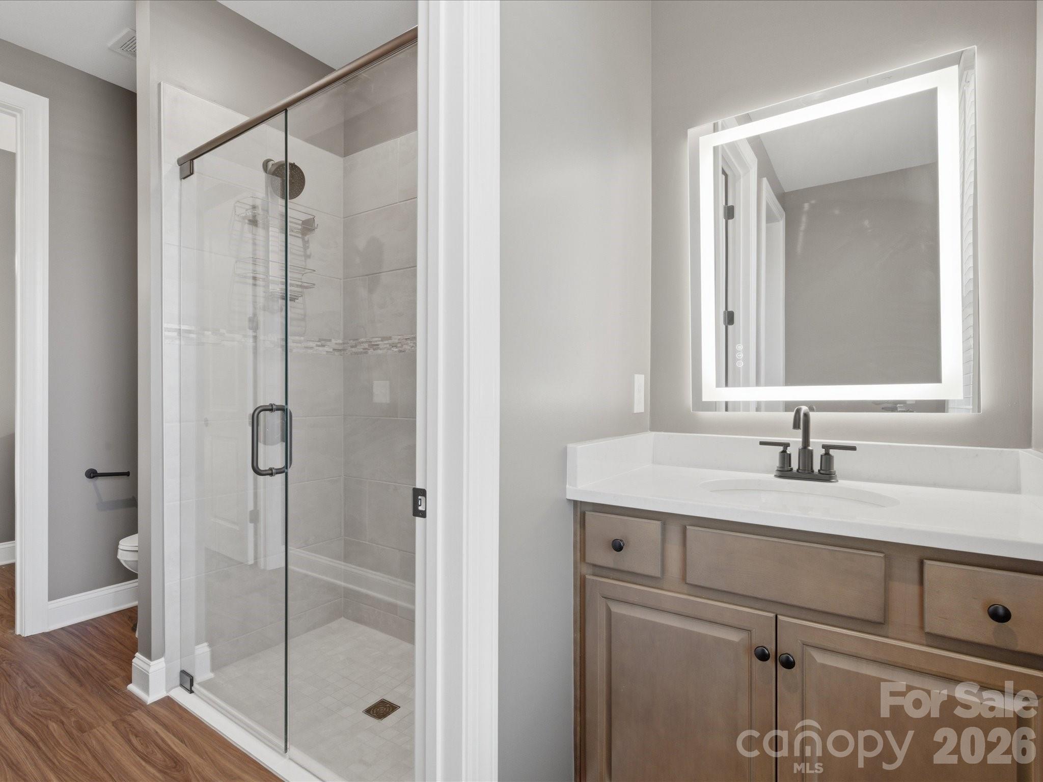 7004 Treetop Court York, SC 29745 - Photo 13 of 47 a bathroom with a shower sink and mirror