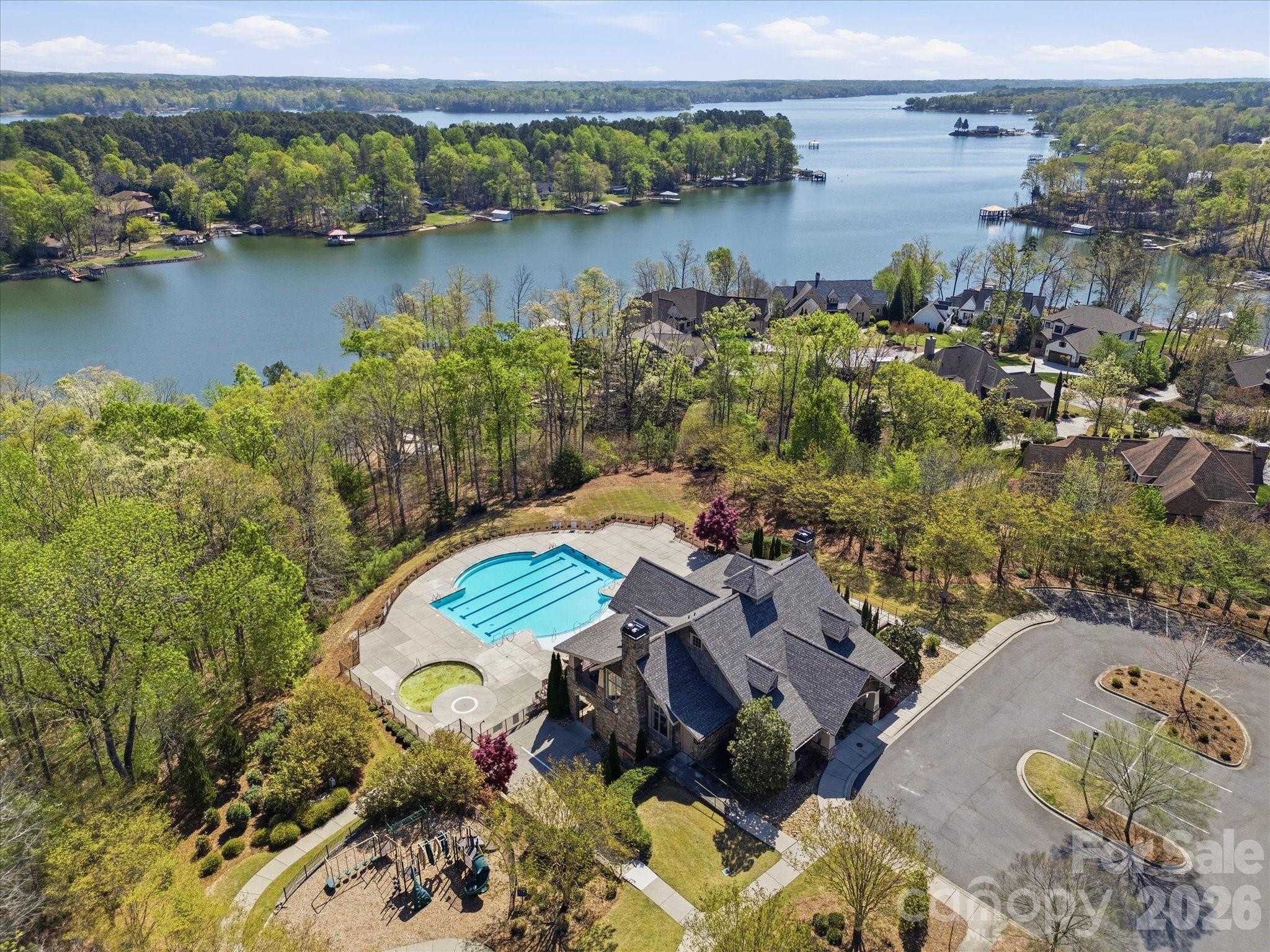 7004 Treetop Court York, SC 29745 - Photo 46 of 47 an aerial view of a house with a lake view