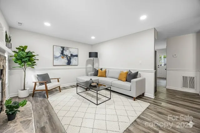 a living room with furniture