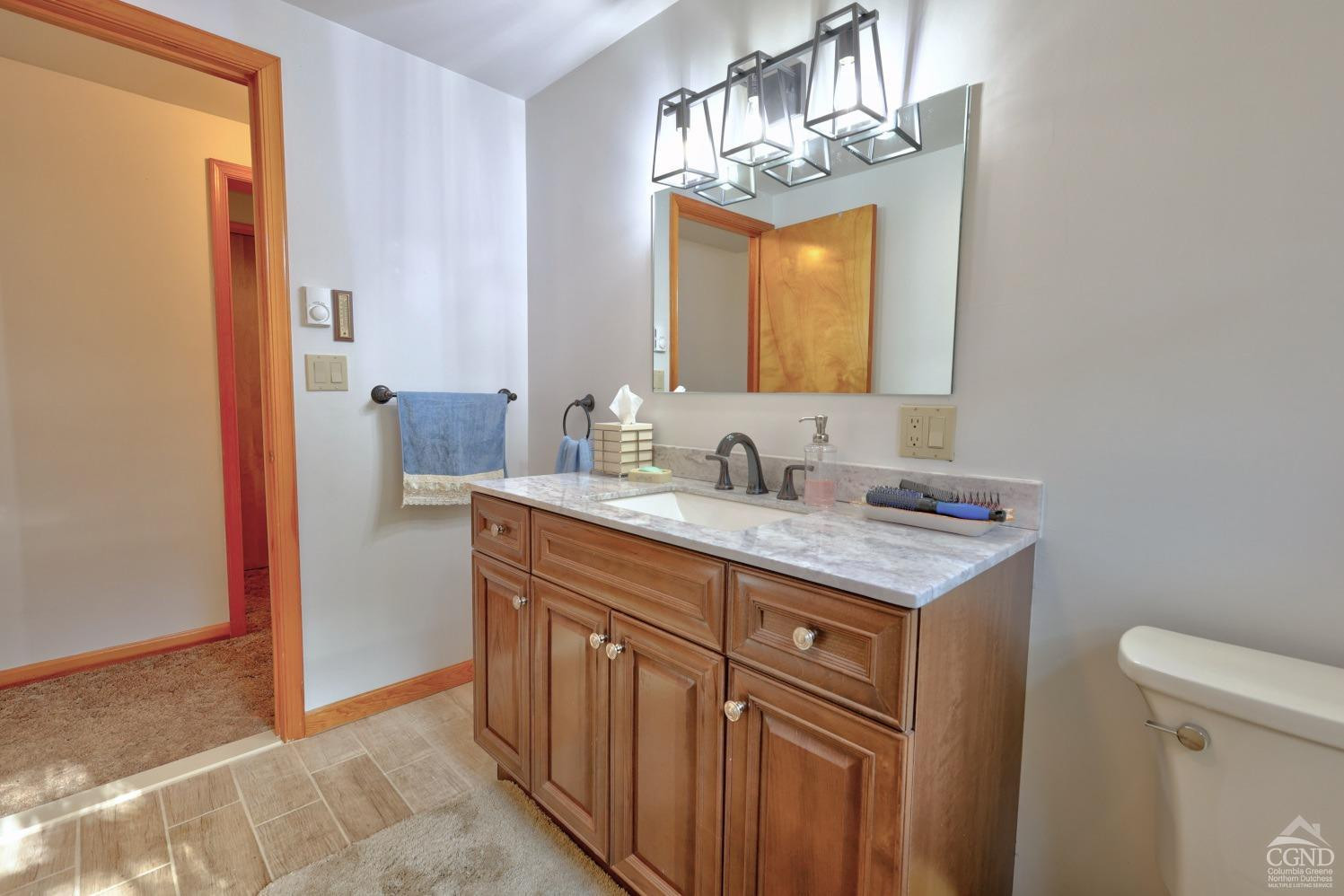 496 New Forge Road Ancram, NY 12502 - Photo 55 of 87 a bathroom with a sink a vanity and a mirror