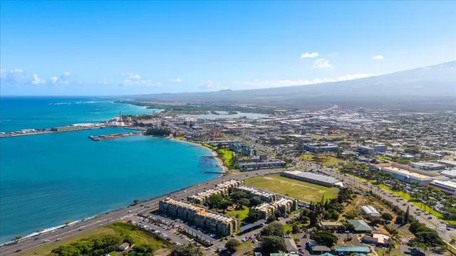 an aerial view of a ocean