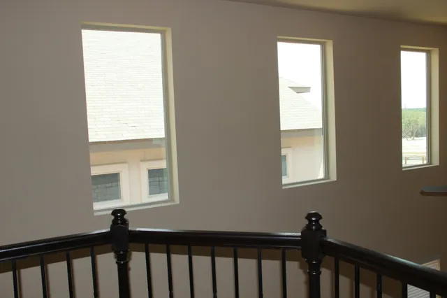 a view of a window in a room