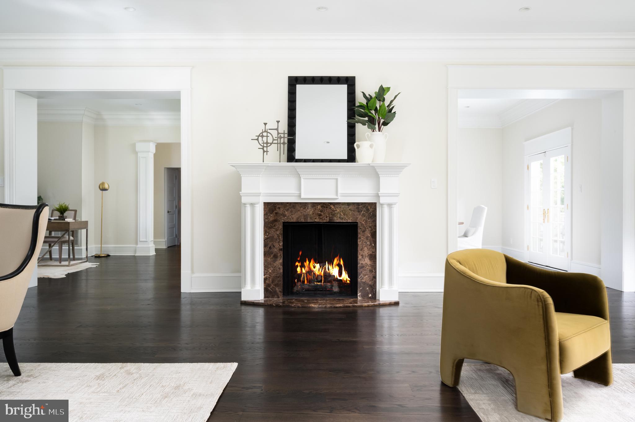 2913 University Terrace Northwest Washington, DC 20016 - Photo 28 of 46 a living room with furniture and a fireplace