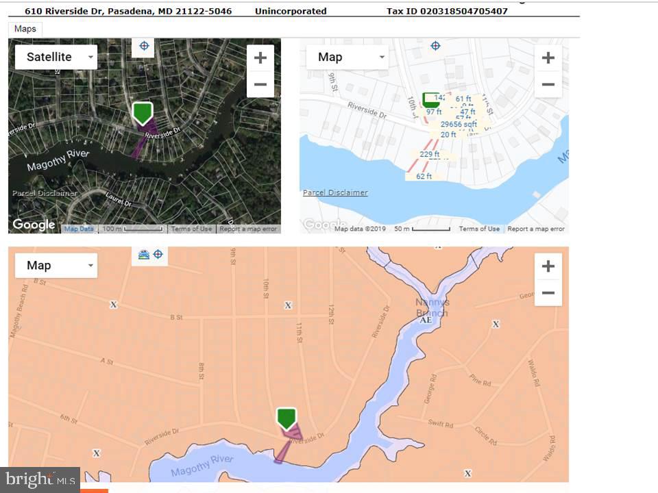 MLS Tax map - outlines property with waterfront