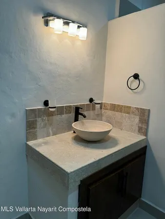a close view of sink and microwave