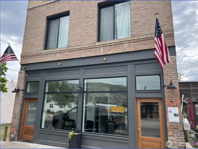 front view of a building with a glass door
