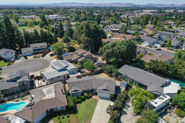 an aerial view of multiple house