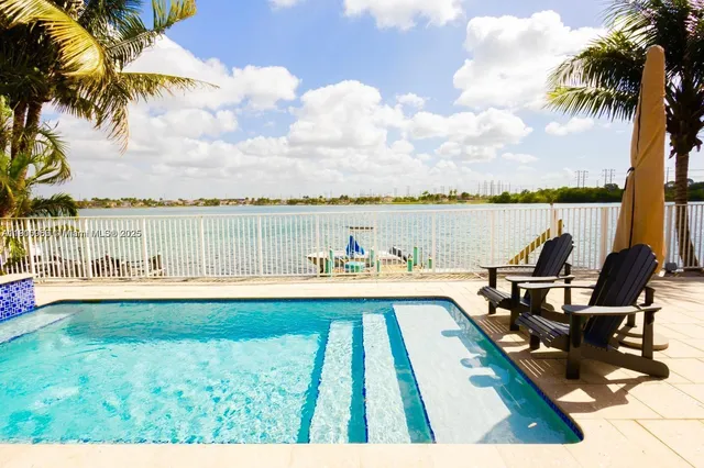 a view of outdoor space with seating area