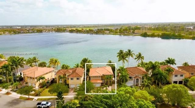a view of a city and lake view