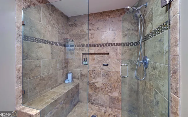 a bathroom with a shower