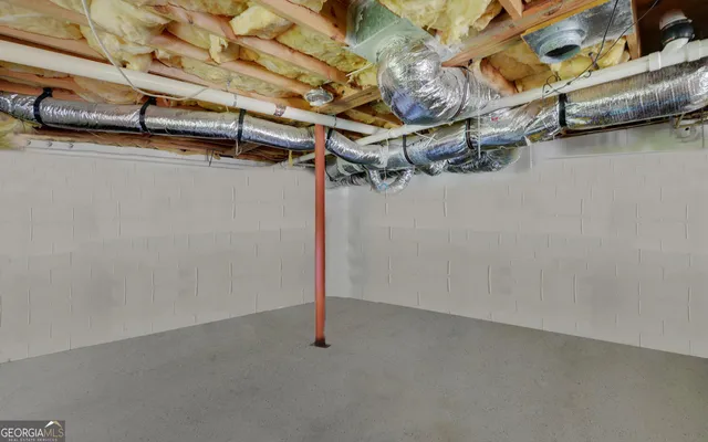 a view of a room with racks on the wall