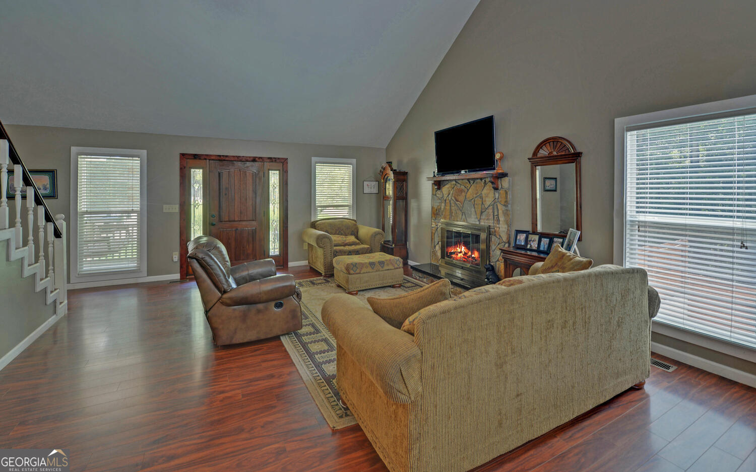 46 Cedar Ridge Drive Toccoa, GA 30577 - Photo 8 of 48 a living room with furniture and a flat screen tv